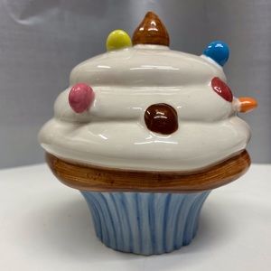 Blue cupcake bank 4.5”